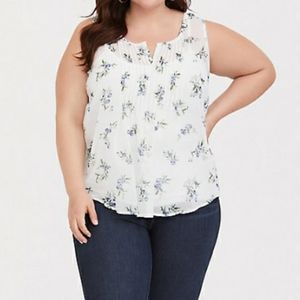 Torrid pintuck chiffon tank